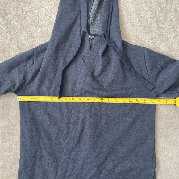 Eddie Bauer Sweatshirt Cardigan Hoodie Womens XS Blue Open Front Pockets Jacket - Picture 6 of 8